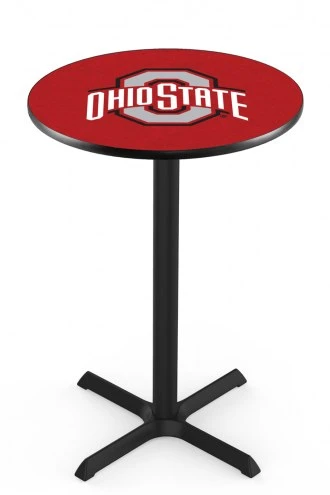 Discount - Ohio State Buckeyes Black Wrinkle Bar Table with Cross Base 1 Discount - Ohio State Buckeyes Black Wrinkle Bar Table with Cross Base