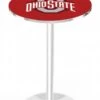 Discount - Ohio State Buckeyes Chrome Pub Table with Round Base