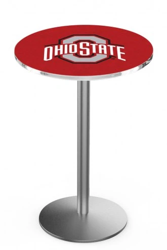 Discount - Ohio State Buckeyes Stainless Steel Bar Table with Round Base 1 Discount - Ohio State Buckeyes Stainless Steel Bar Table with Round Base