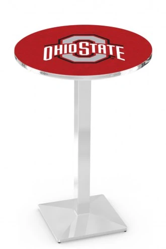 Discount - Ohio State Buckeyes Chrome Bar Table with Square Base 1 Discount - Ohio State Buckeyes Chrome Bar Table with Square Base