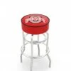 Discount - Ohio State Buckeyes Double-Ring Chrome Base Swivel Bar Stool