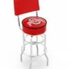 Discount - Ohio State Buckeyes Chrome Double Ring Swivel Barstool with Back