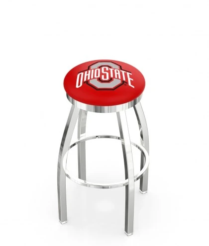 Discount - Ohio State Buckeyes Chrome Swivel Bar Stool with Accent Ring 1 Discount - Ohio State Buckeyes Chrome Swivel Bar Stool with Accent Ring