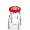 Discount - Ohio State Buckeyes Chrome Swivel Barstool with Ribbed Accent Ring