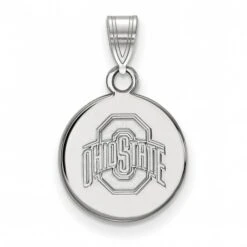 Discount - Ohio State Buckeyes 10k White Gold Small Disc Pendant