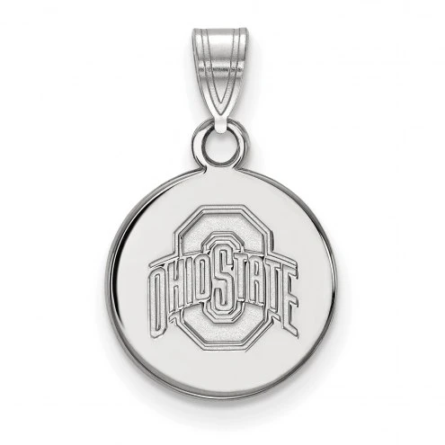 Discount - Ohio State Buckeyes 10k White Gold Small Disc Pendant 1 Discount - Ohio State Buckeyes 10k White Gold Small Disc Pendant