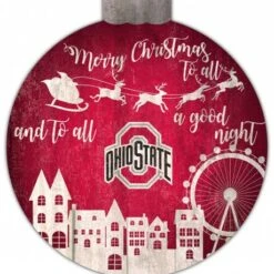 Discount - Ohio State Buckeyes 12" Christmas Village Wall Art