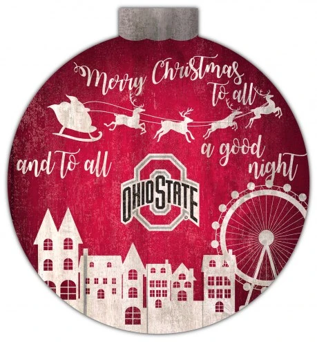 Discount - Ohio State Buckeyes 12" Christmas Village Wall Art 1 Discount - Ohio State Buckeyes 12" Christmas Village Wall Art