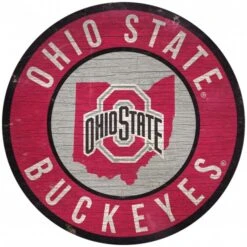 Discount - Ohio State Buckeyes 12" Circle with State Sign
