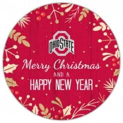 Discount - Ohio State Buckeyes 12" Merry Christmas & Happy New Year Sign