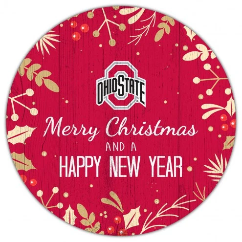 Discount - Ohio State Buckeyes 12" Merry Christmas & Happy New Year Sign 1 Discount - Ohio State Buckeyes 12" Merry Christmas & Happy New Year Sign
