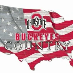Discount - Ohio State Buckeyes 15" USA Flag Cutout Sign