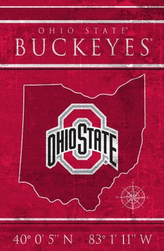 Discount - Ohio State Buckeyes 17" x 26" Coordinates Sign 1 Discount - Ohio State Buckeyes 17" x 26" Coordinates Sign