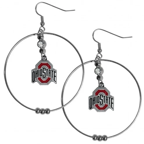 Discount - Ohio State Buckeyes 2" Hoop Earrings 1 Discount - Ohio State Buckeyes 2" Hoop Earrings