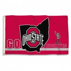 Discount - Ohio State Buckeyes 3' x 5' State Outline Flag