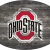 Discount - Ohio State Buckeyes 46" Distressed Wood Oval Sign