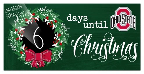 Discount - Ohio State Buckeyes 6" x 12" Chalk Christmas Countdown Sign 1 Discount - Ohio State Buckeyes 6" x 12" Chalk Christmas Countdown Sign