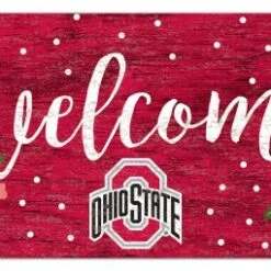 Discount - Ohio State Buckeyes 6" x 12" Floral Welcome Sign