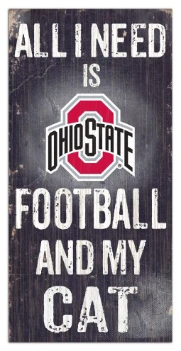 Discount - Ohio State Buckeyes 6" x 12" Football & My Cat Sign 1 Discount - Ohio State Buckeyes 6" x 12" Football & My Cat Sign