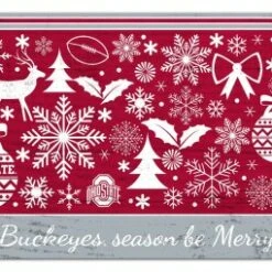 Discount - Ohio State Buckeyes 6" x 12" Merry & Bright Sign