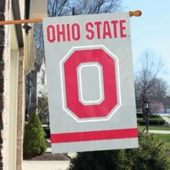 Discount - Ohio State Buckeyes Block Applique Banner Flag