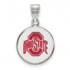 Discount - Ohio State Buckeyes Sterling Silver Medium Enameled Disc Pendant
