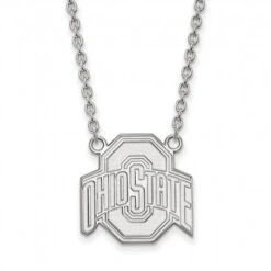 Discount - Ohio State Buckeyes Sterling Silver Large Pendant Necklace