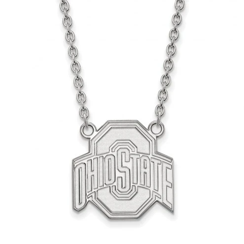 Discount - Ohio State Buckeyes Sterling Silver Large Pendant Necklace 1 Discount - Ohio State Buckeyes Sterling Silver Large Pendant Necklace