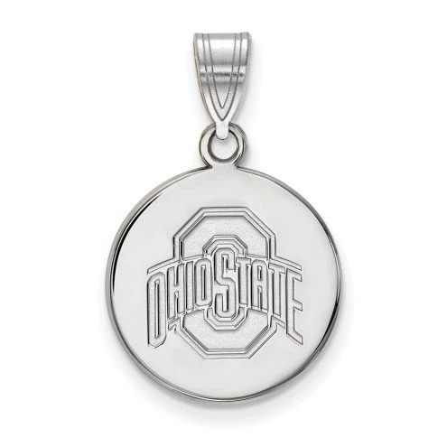 Discount - Ohio State Buckeyes Sterling Silver Medium Disc Pendant 1 Discount - Ohio State Buckeyes Sterling Silver Medium Disc Pendant