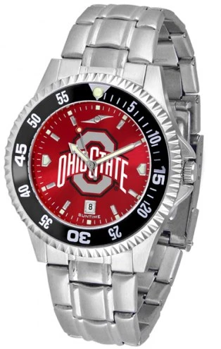 Discount - Ohio State Buckeyes Competitor Steel AnoChrome Color Bezel Men's Watch 1 Discount - Ohio State Buckeyes Competitor Steel AnoChrome Color Bezel Men's Watch