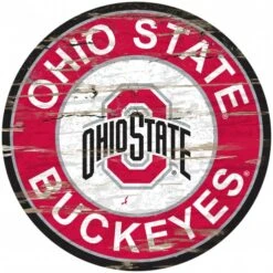 Discount - Ohio State Buckeyes Distressed Round Sign