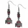 Discount - Ohio State Buckeyes Euro Bead Earrings