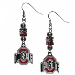 Discount - Ohio State Buckeyes Euro Bead Earrings