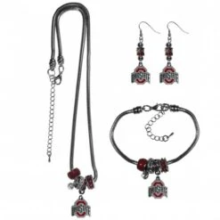 Discount - Ohio State Buckeyes Euro Bead Jewelry 3 Piece Set