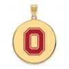 Discount - Ohio State Buckeyes Sterling Silver Gold Plated Extra Large Enameled Disc Pendant