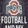 Discount - Ohio State Buckeyes Football & Dog Wood Sign