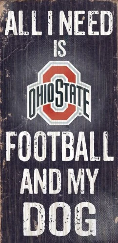 Discount - Ohio State Buckeyes Football & Dog Wood Sign 1 Discount - Ohio State Buckeyes Football & Dog Wood Sign