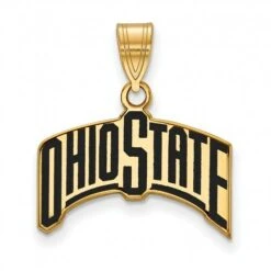 Discount - Ohio State Buckeyes Sterling Silver Gold Plated Large Enameled Pendant