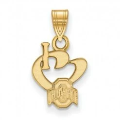 Discount - Ohio State Buckeyes Sterling Silver Gold Plated Small I Love Logo Pendant