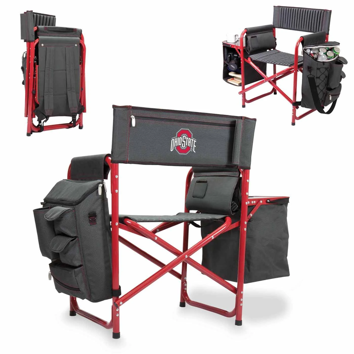 Discount - Ohio State Buckeyes Gray/Red Fusion Folding Chair 2 Discount - Ohio State Buckeyes Gray/Red Fusion Folding Chair - Image 2
