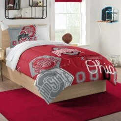 Discount - Ohio State Buckeyes Hexagon Full/Queen Comforter & Shams Set