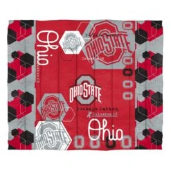 Discount - Ohio State Buckeyes Hexagon King Comforter & Shams Set