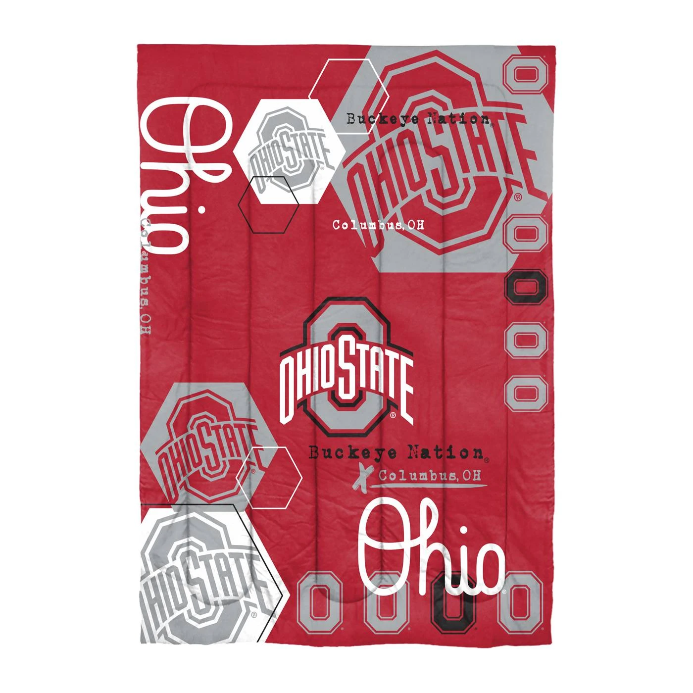 Discount - Ohio State Buckeyes Hexagon Twin Comforter & Sham Set 2 Discount - Ohio State Buckeyes Hexagon Twin Comforter & Sham Set - Image 2