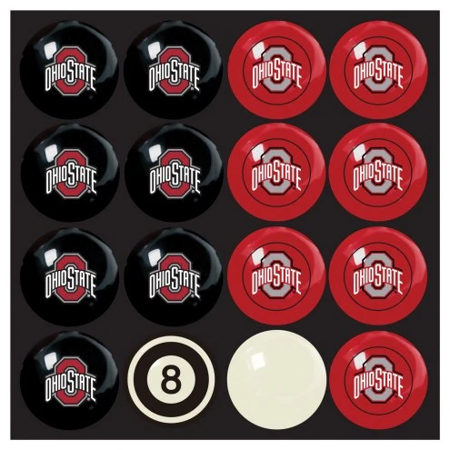 Discount - Ohio State Buckeyes Home vs. Away Pool Ball Set 1 Discount - Ohio State Buckeyes Home vs. Away Pool Ball Set