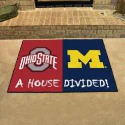 Discount - Ohio State Buckeyes/Michigan Wolverines House Divided Mat