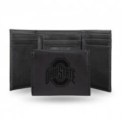 Discount - Ohio State Buckeyes Laser Engraved Black Trifold Wallet