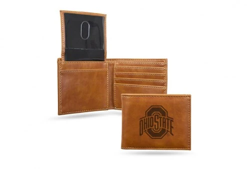 Discount - Ohio State Buckeyes Laser Engraved Brown Billfold Wallet 1 Discount - Ohio State Buckeyes Laser Engraved Brown Billfold Wallet