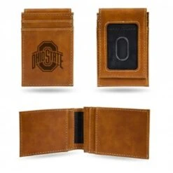Discount - Ohio State Buckeyes Laser Engraved Brown Front Pocket Wallet