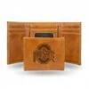 Discount - Ohio State Buckeyes Laser Engraved Brown Trifold Wallet