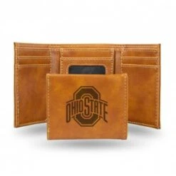 Discount - Ohio State Buckeyes Laser Engraved Brown Trifold Wallet